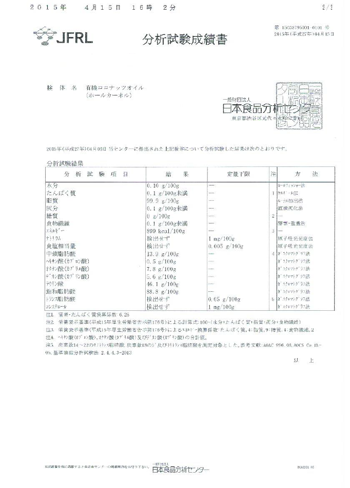 成分分析結果